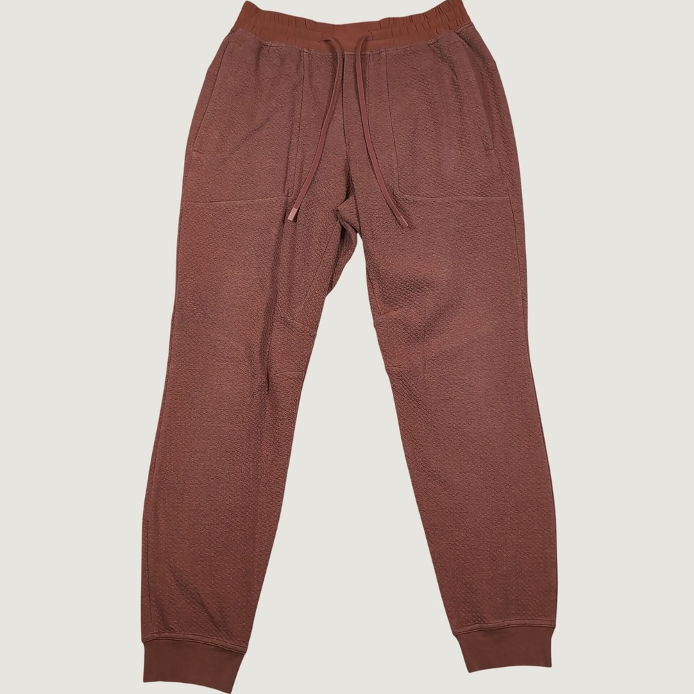 Lululemon At Ease Jogger Mens M Orange Textured Knit Athletic Workout Gym Active
